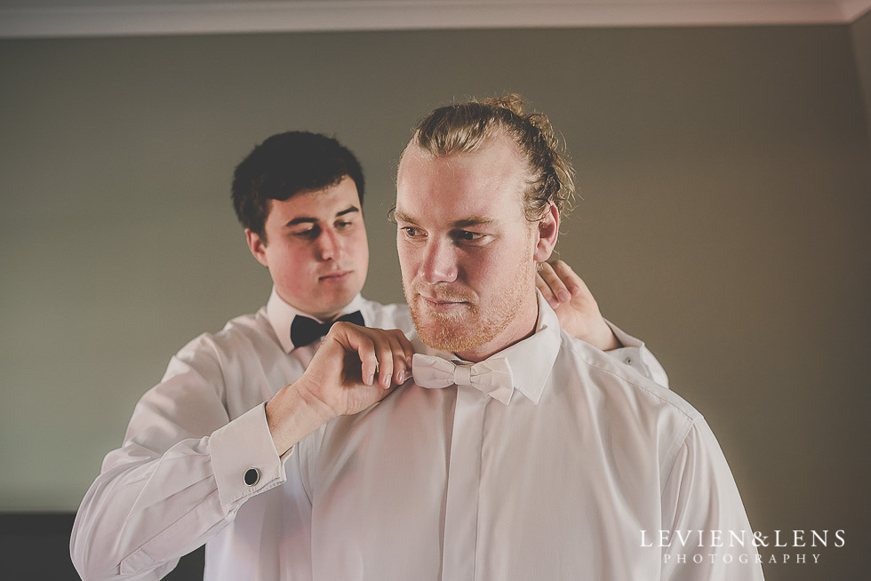 groom getting ready St Margarets Cafe - Karaka {Auckland lifestyle wedding photographer}