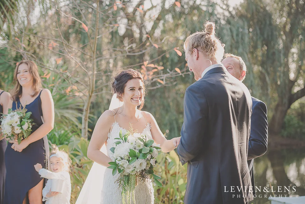 bride with groom - ceremony - St Margarets Cafe - Karaka {Auckland lifestyle wedding photographer}