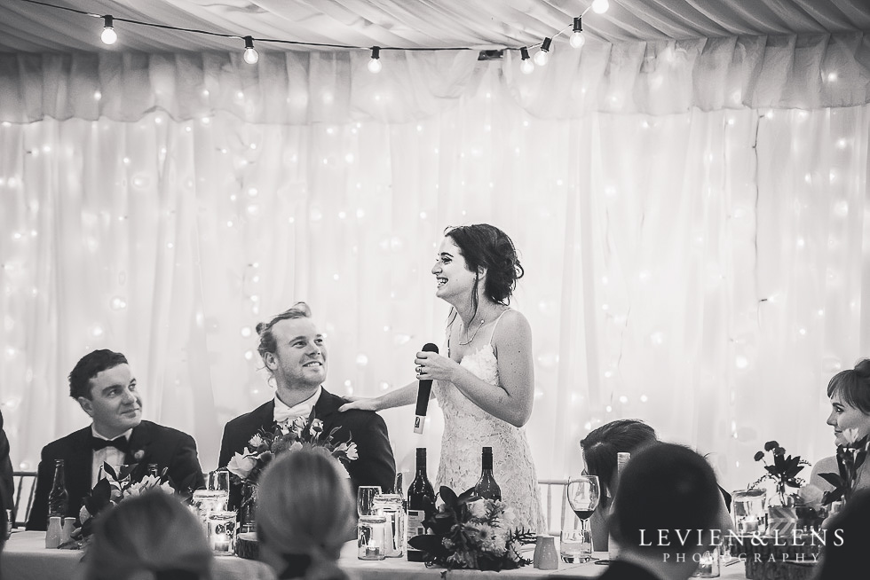 bride speech - reception St Margarets Cafe - Karaka {Auckland lifestyle wedding photographer}