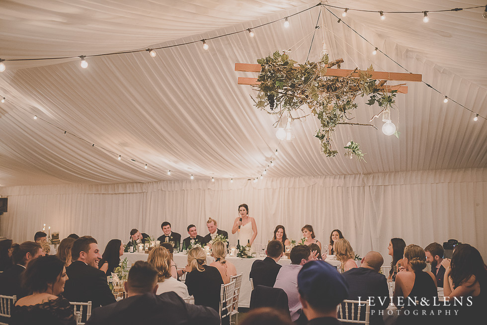 bride speech - reception St Margarets Cafe - Karaka {Auckland lifestyle wedding photographer}