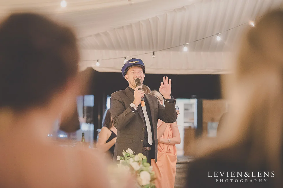 MC at reception St Margarets Cafe - Karaka {Auckland lifestyle wedding photographer}