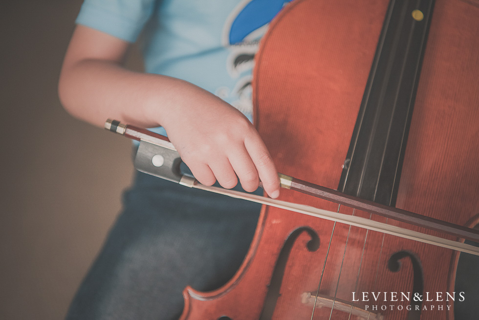 boy with violin in home session {Hamilton NZ lifestyle family-newborn-kids photographer}