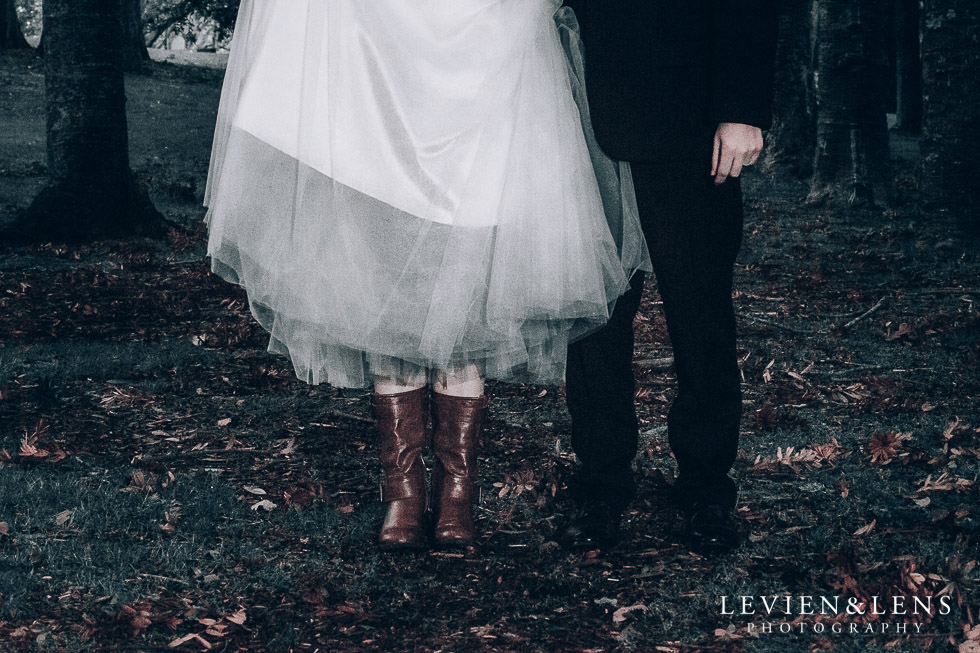 bride and groom shoes - Cornwall park photo session - winter wedding {Auckland NZ lifestyle weddings photographers}