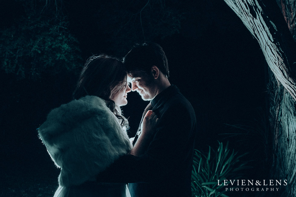 night intimate photo session with bride and groom - Highwic historic house-museum winter wedding {Auckland NZ lifestyle weddings photographer}