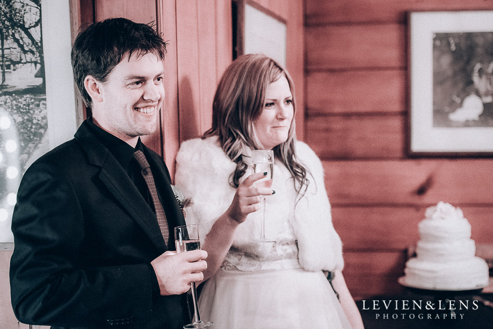 bride and groom at speeches - reception Highwic historic house-museum winter wedding {Auckland NZ lifestyle weddings photographer}