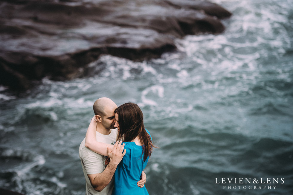 above the waves - Muriwai Beach couples-engagement photo shoot {Auckland wedding photographer}