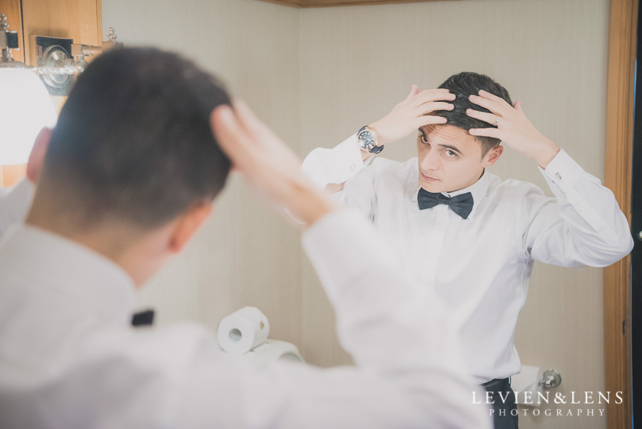 groom getting ready - Langham Hotel Wedding {Auckland-NZ weddings photographers}