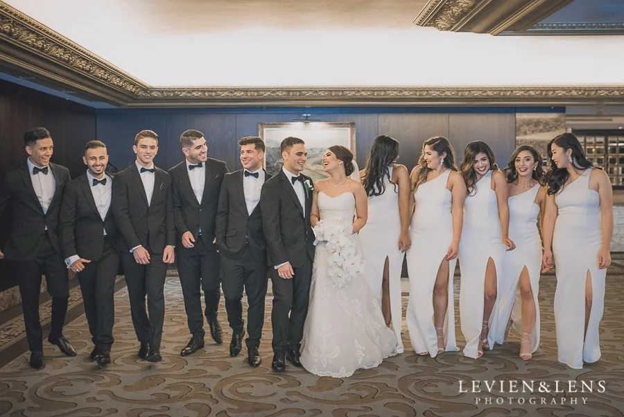 bridal party laughing - Langham Hotel Wedding {Auckland-NZ wedding photographer}