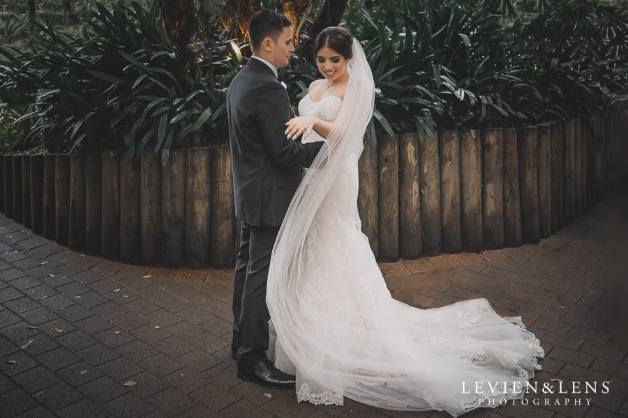bride and groom intimate session outside - Langham Hotel Wedding {Auckland-NZ wedding photographer}