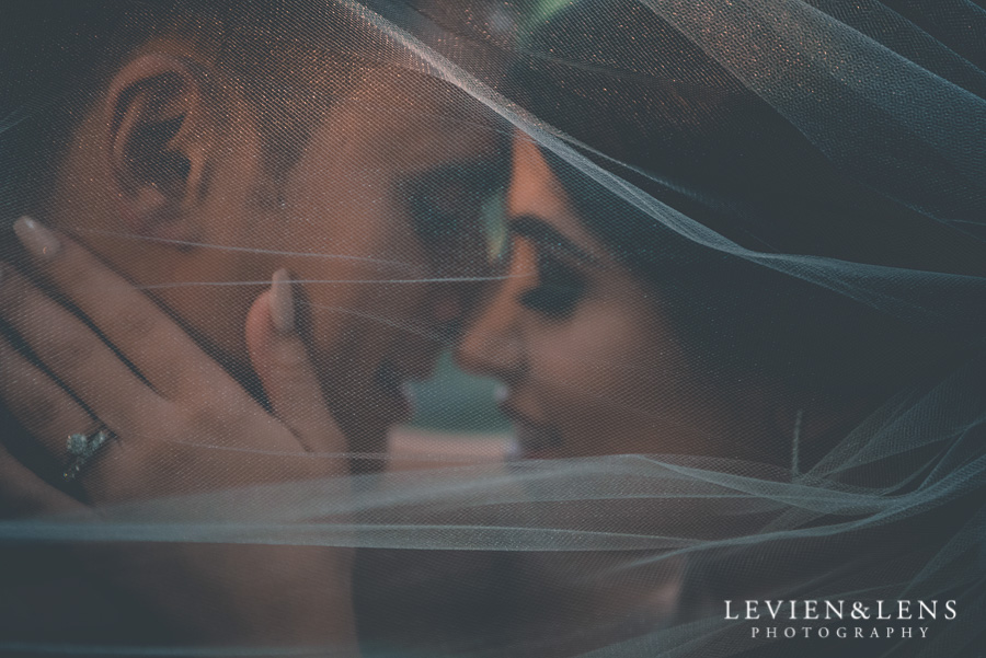 under veil - bride and groom intimate session outside - Langham Hotel Wedding {Auckland-NZ wedding photographer}