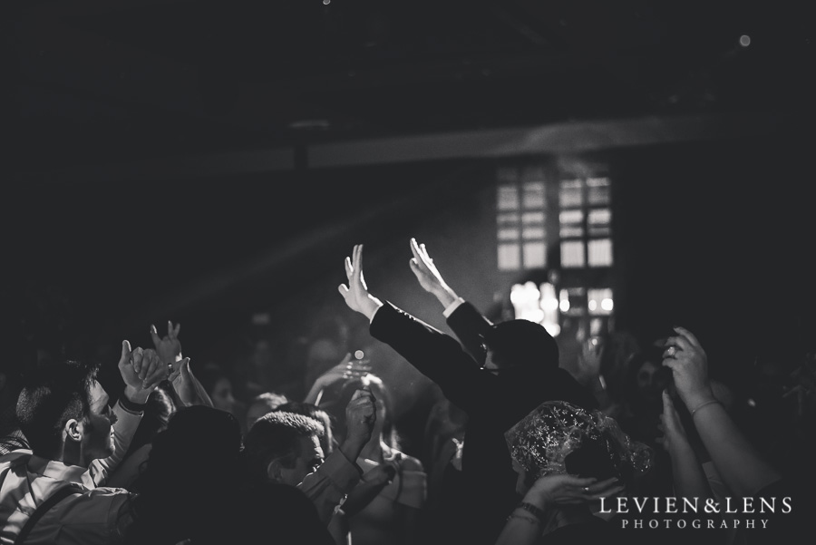 guests dancing BW - reception Langham Hotel Wedding {Auckland-NZ wedding photographer} hands