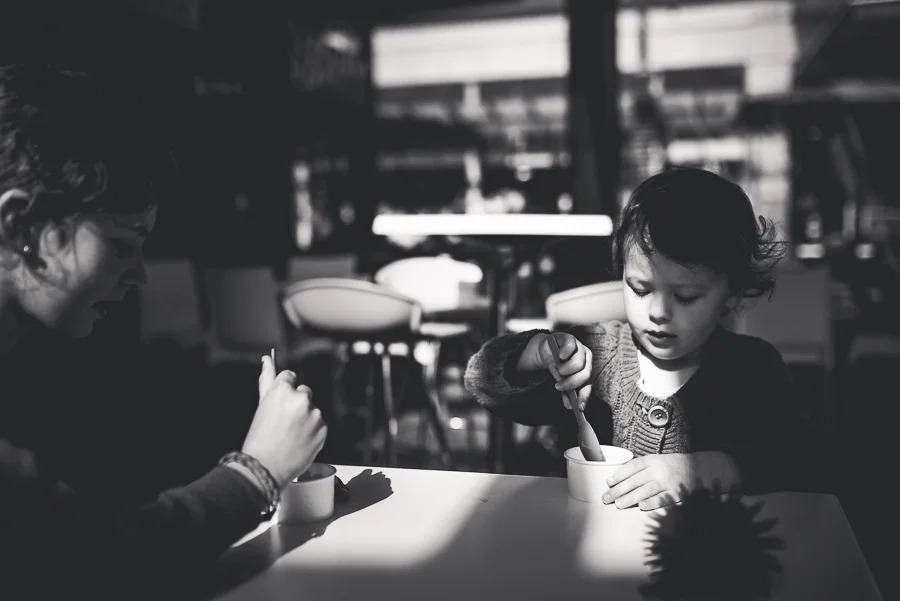 Sisters in cafe
