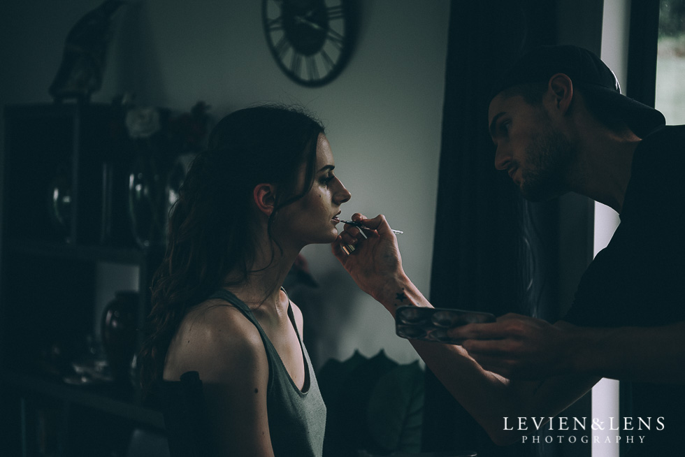 bride getting ready - makeup Markovina Vineyard Estate - Kumeu {Auckland wedding photographer}