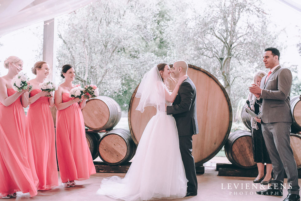 first kiss ceremony - Markovina Vineyard Estate - Kumeu {Auckland wedding photographer}