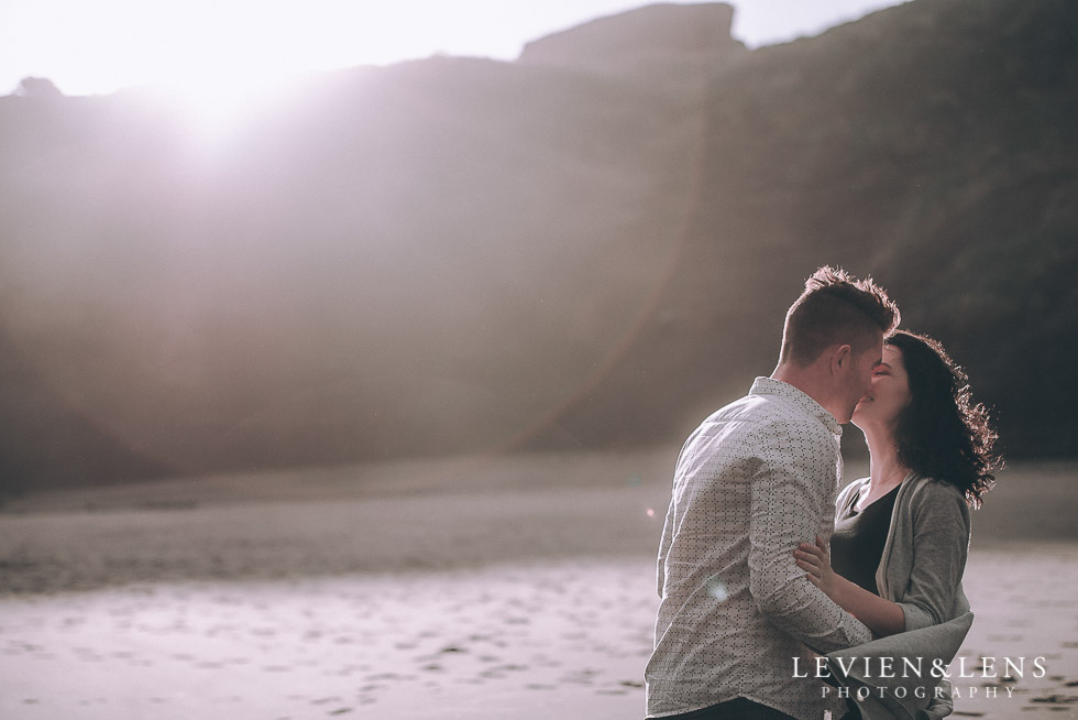 sun flare circle - Piha Beach couples photo shoot {Auckland wedding-engagement photographer NZ}