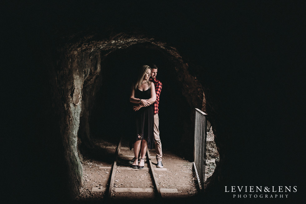 light pocket - mine tunnel - Karangahake George engagement | couples photo shoot {Auckland-Waikato wedding photographer}