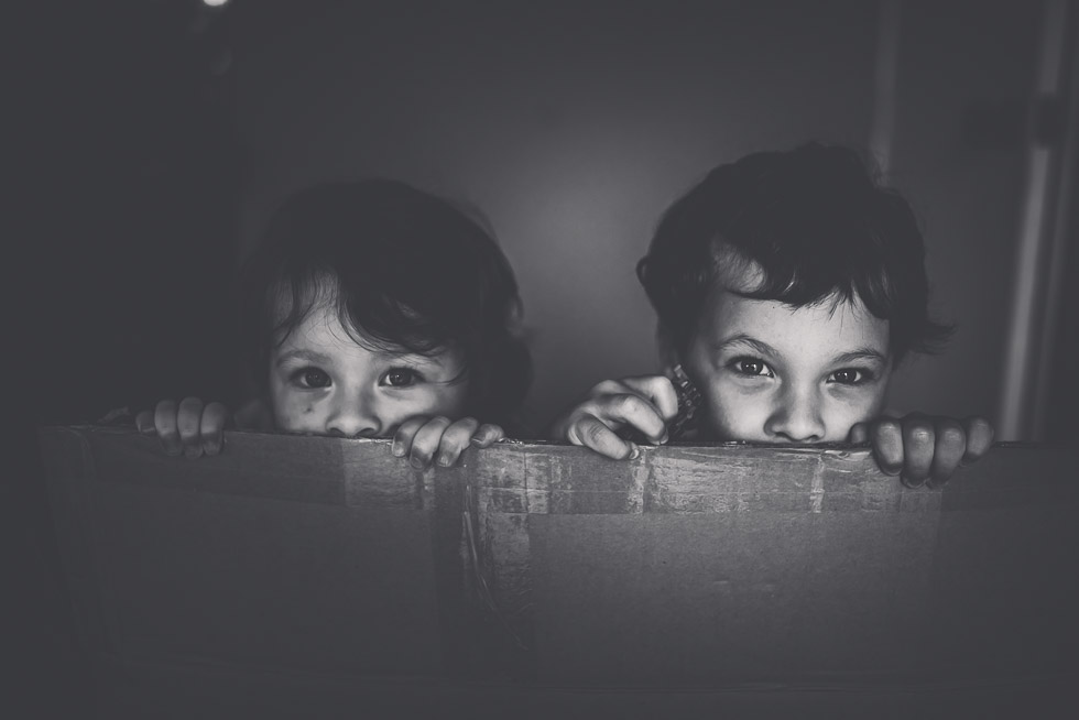 brother and sister in box - My personal moments in 365 Project - November 2016 {NZ family photographer}