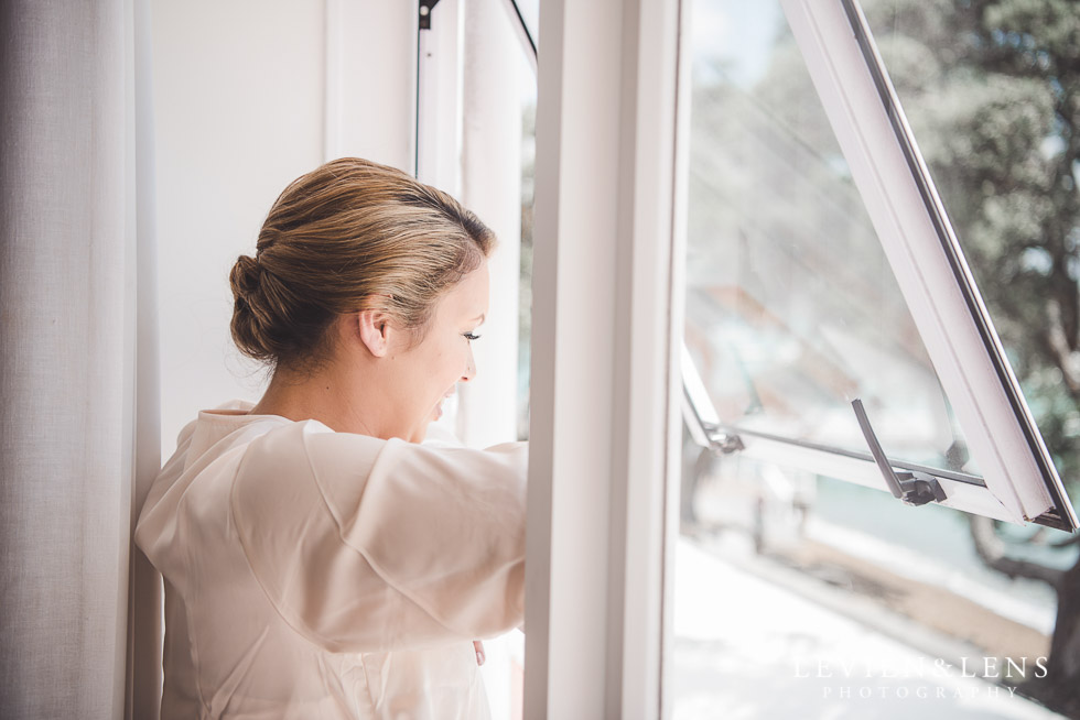 bride near window - The Duke of Marlborough Hotel - Russel wedding {Northland-New Zealand weddings photographer}