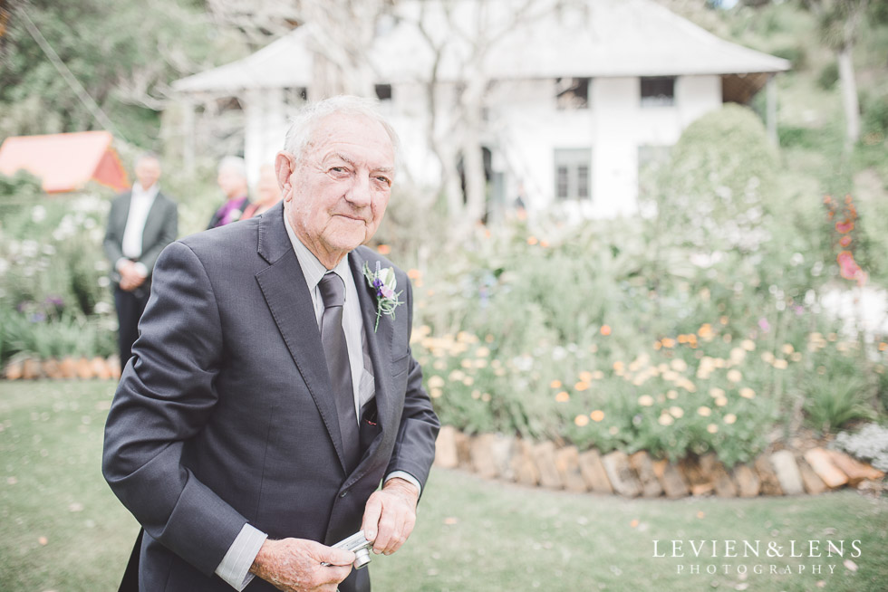 grandfather - after ceremony - The Duke of Marlborough Hotel - Russel wedding {Northland-New Zealand weddings photographer} Pompallier Garden