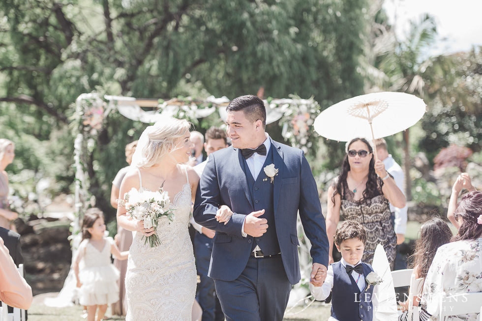 bride and groom at ceremony - Liddington Gardens - Kerkeri Northland {NZ destination wedding photographer}