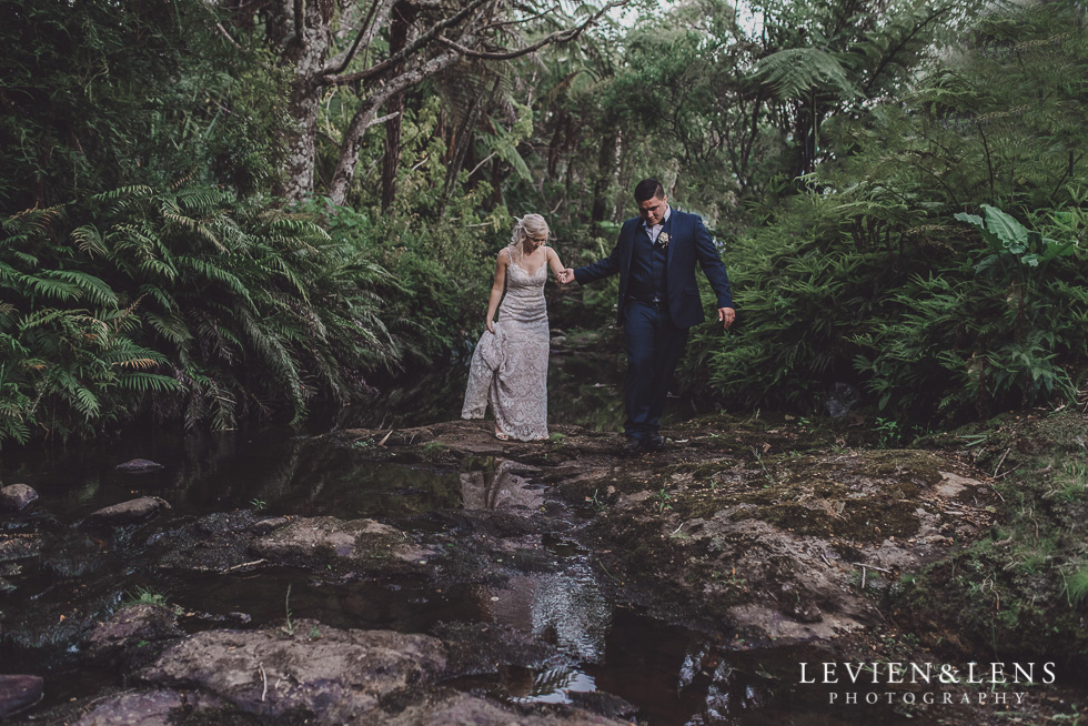 bride and groom walking - Liddington Gardens - Kerkeri Northland {NZ destination wedding photographer}