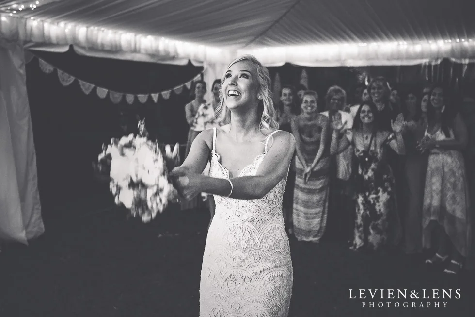 bouquet tossing - Liddington Gardens - Kerkeri Northland {NZ destination wedding photographer}