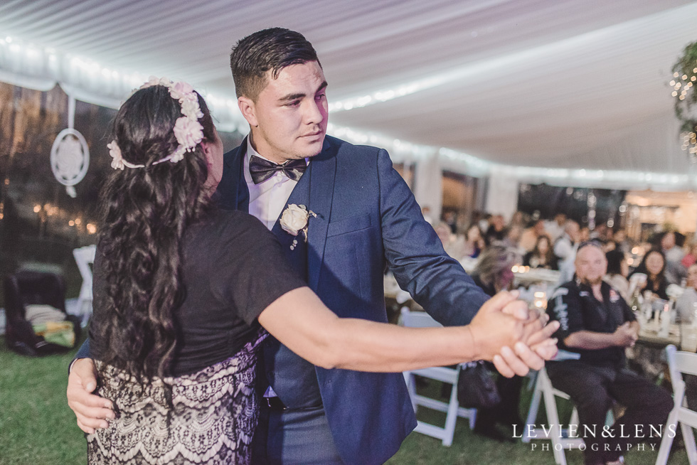 groom with mum dance - Liddington Gardens - Kerkeri Northland {NZ destination wedding photographer}