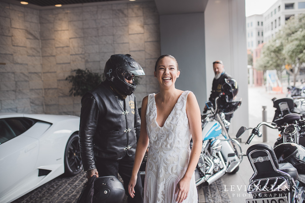 bikes and dress - Trish Peng Christmas Bridal High Tea - Sofitel Viaduct Hotel {Auckland wedding photographer}