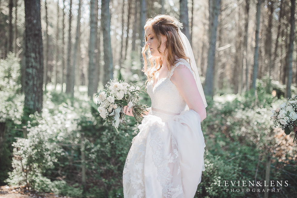 bride in beautiful lights - Old Forest School Vintage Venue {Tauranga - Bay of Plenty wedding photographer}