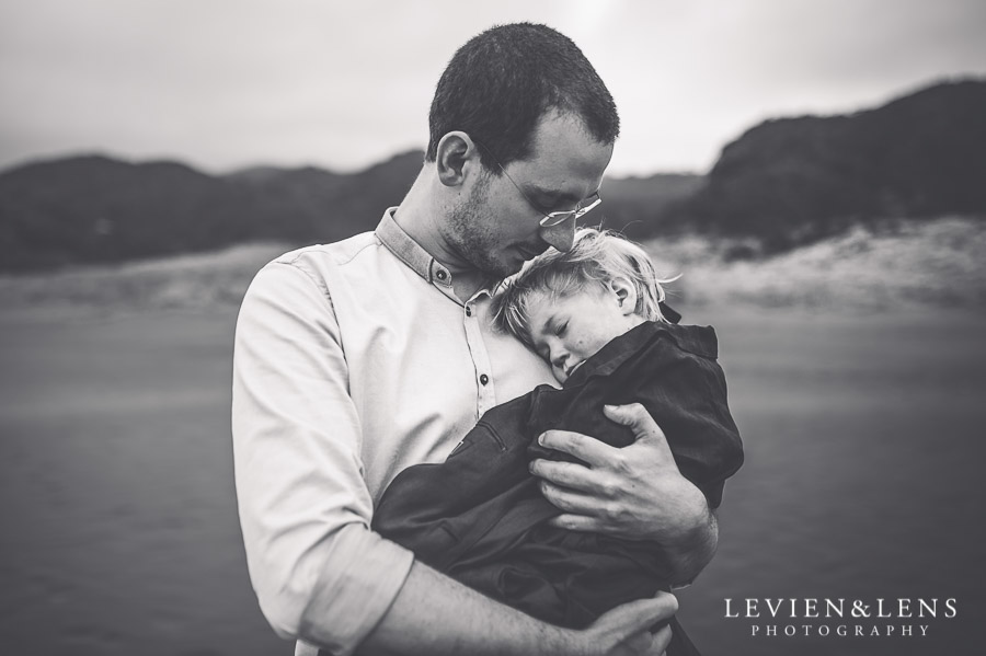 father and child - Karekare Beach post-wedding | elopement photo shoot {Auckland NZ couples-weddings photographer}