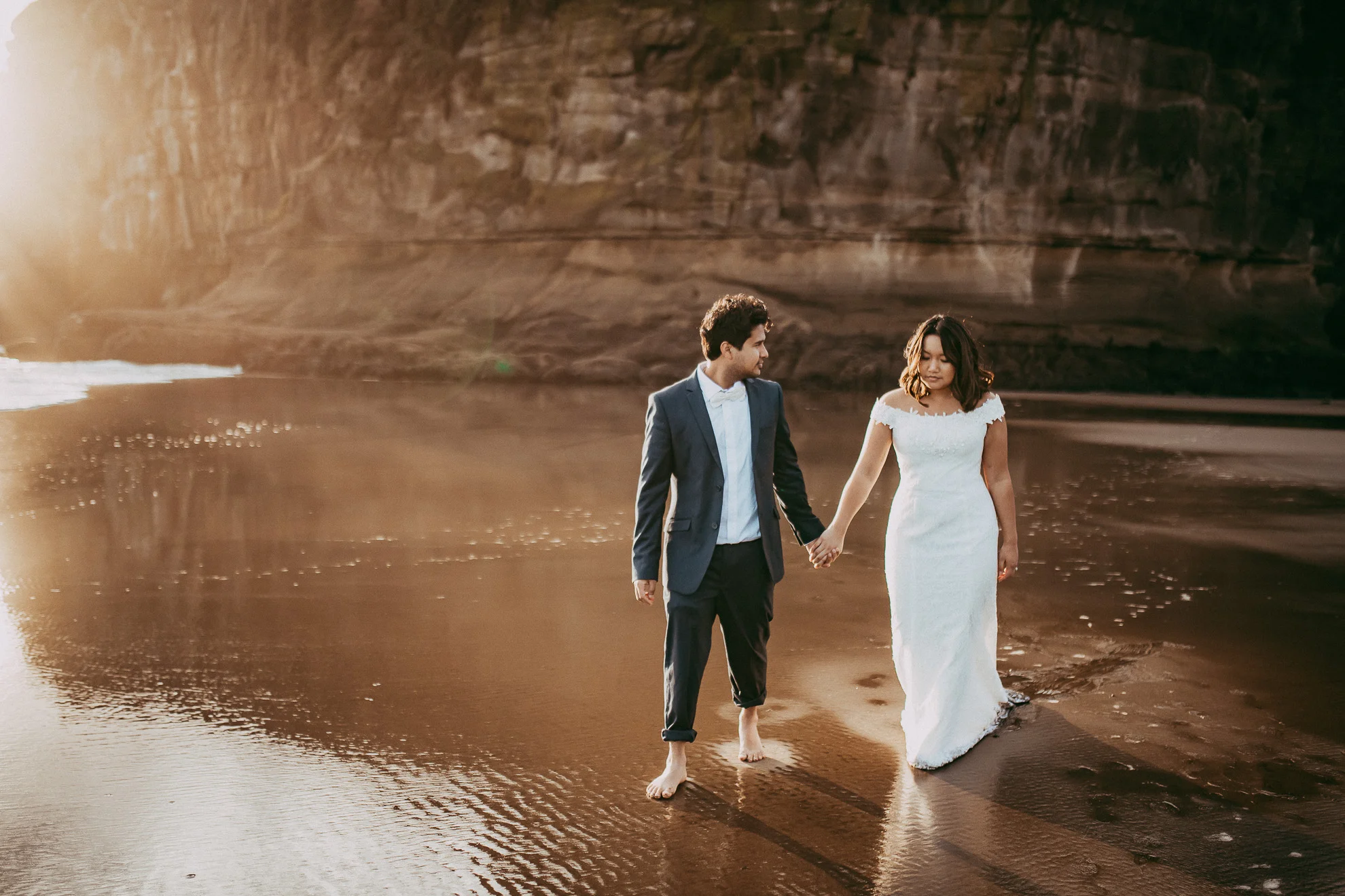 Muriwai Beach {Auckland} post-wedding photo shoot {New Zealand wedding photographer}