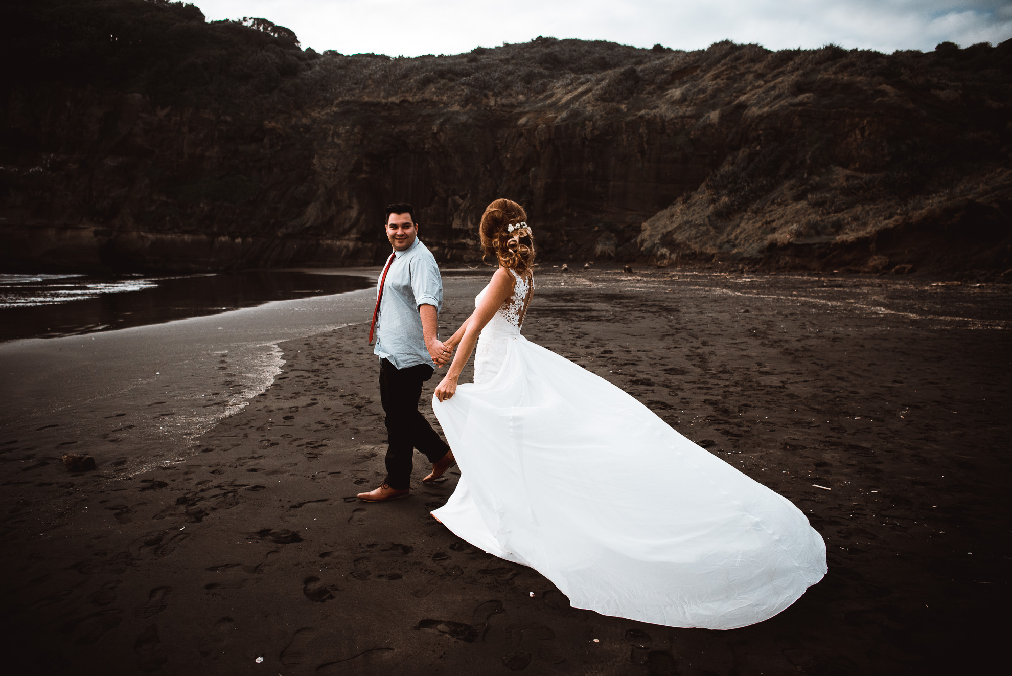 Muriwai Beach post-wedding session Sneak Peek {Auckland engagement - elopement photographer}