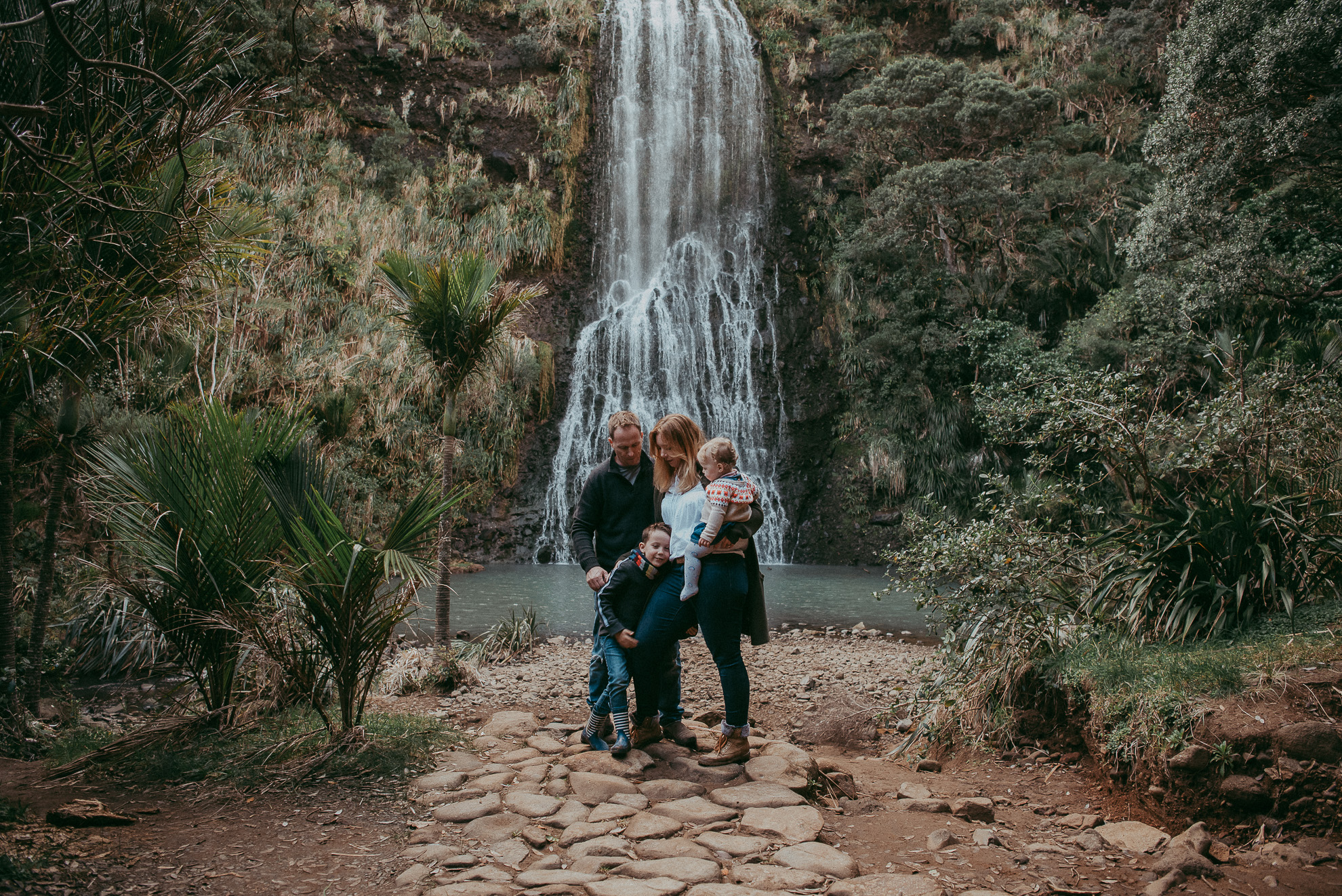 Auckland family beach | waterfall photo shoot {New Zealand kids-newborn photographers}