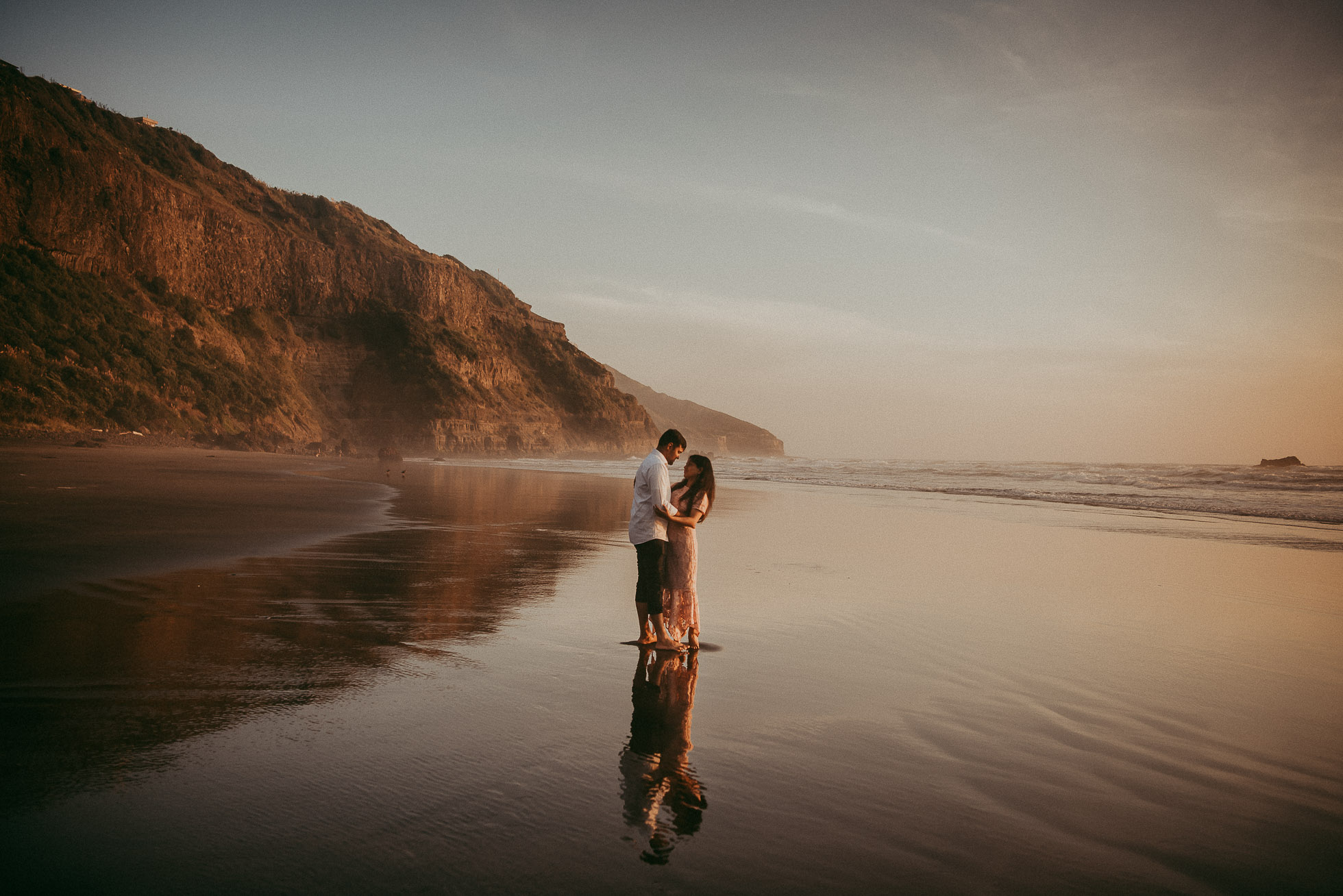 indian pre-wedding photo shoot Muriwai Beach {wedding photographer in Auckland} natural