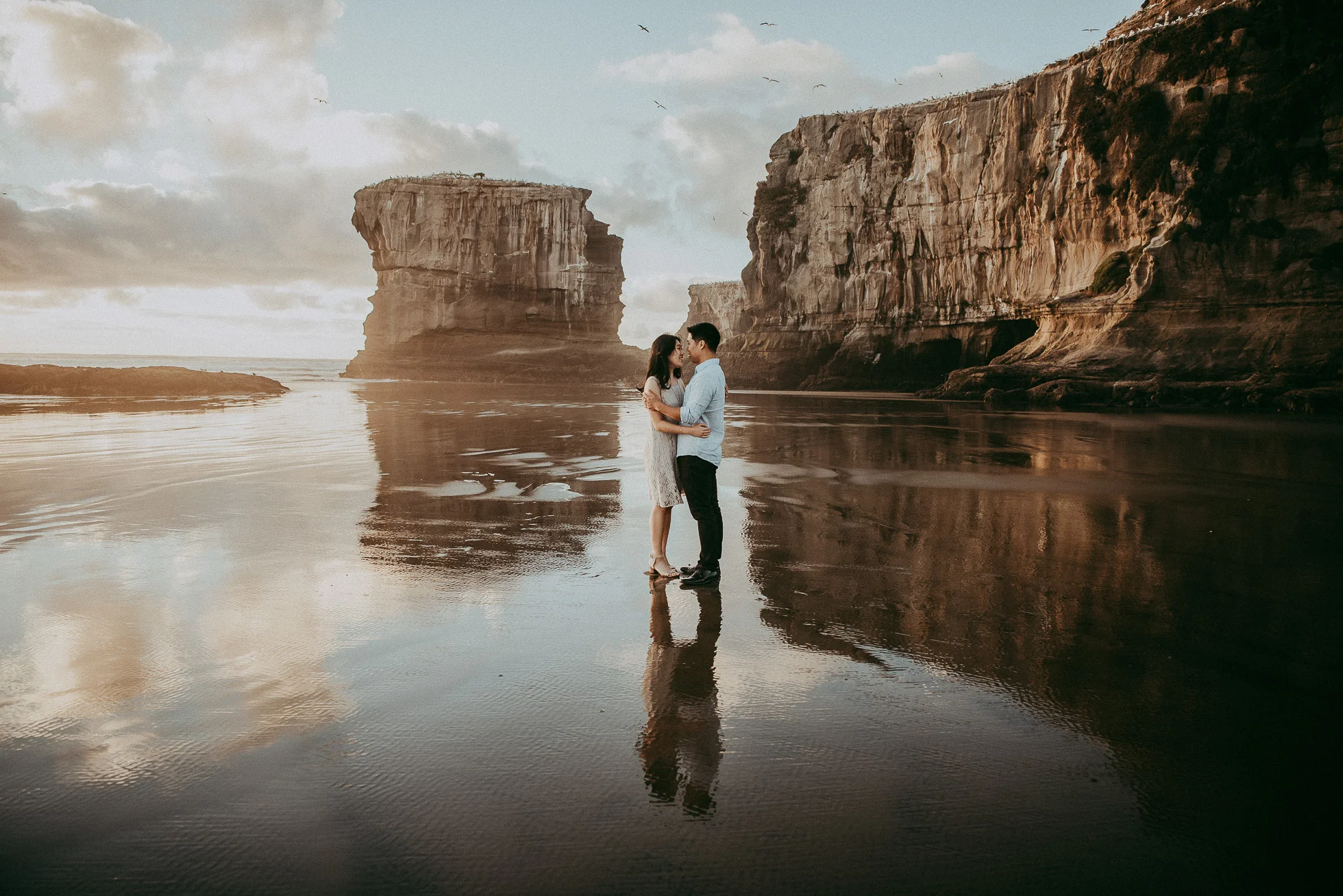 Romantic engagement | pre-wedding photo shoot - Muriwai Beach {Auckland wedding photographer}