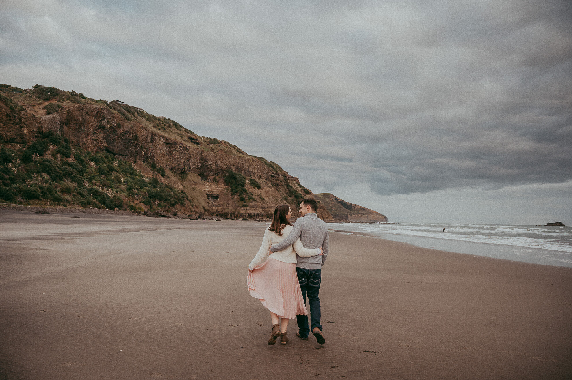 Winter Pre-wedding session on the beach - Kelly &amp; Hayden {Auckland engagement } couples photographer}