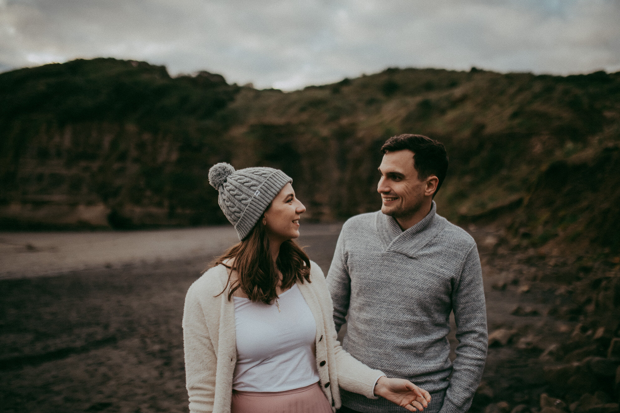 Winter Pre-wedding session on the beach - Kelly &amp; Hayden {Auckland engagement } couples photographer}