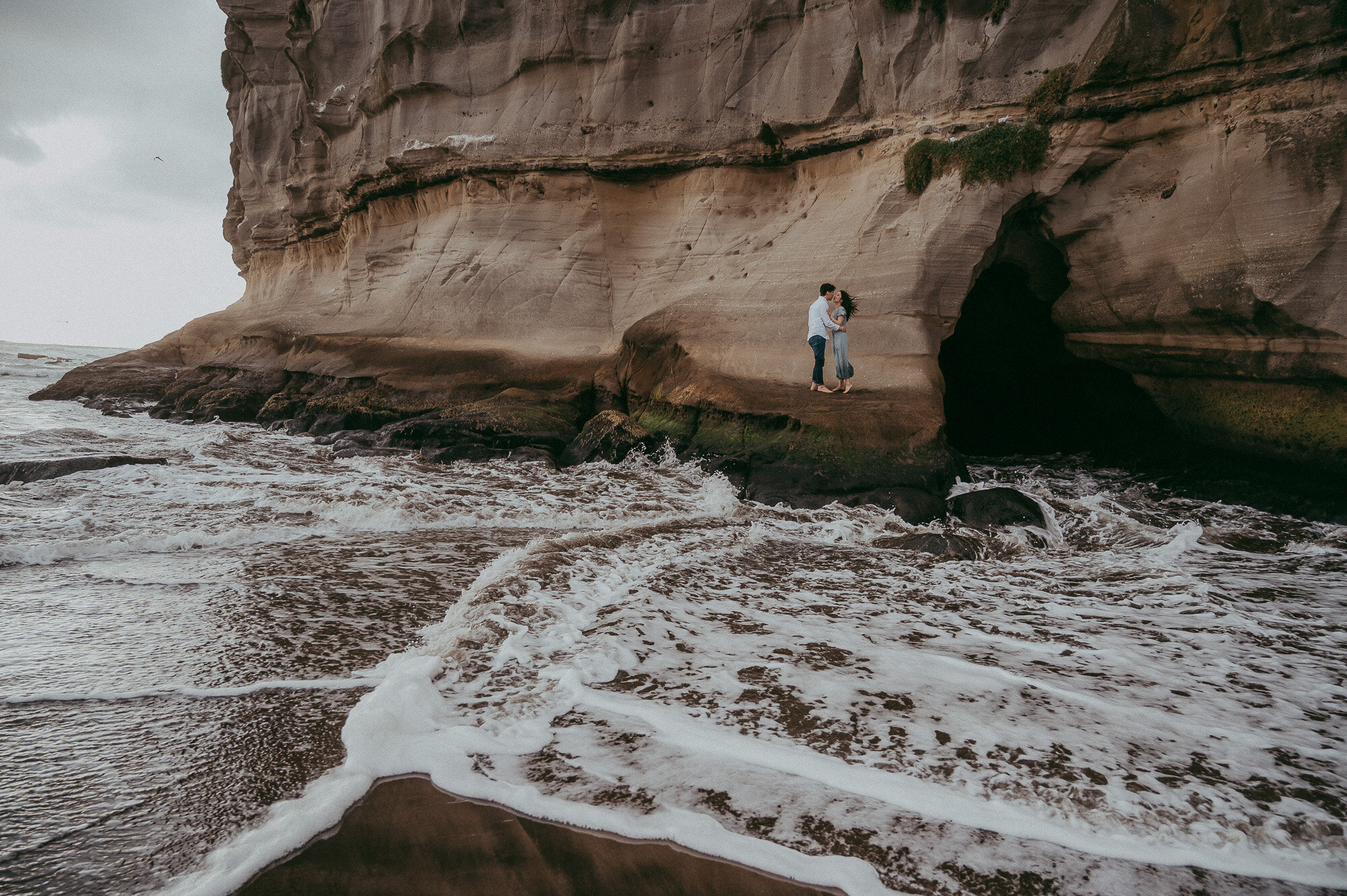 Auckland pre-wedding session sneak peek - Muriwai Beach {engagement photographer}