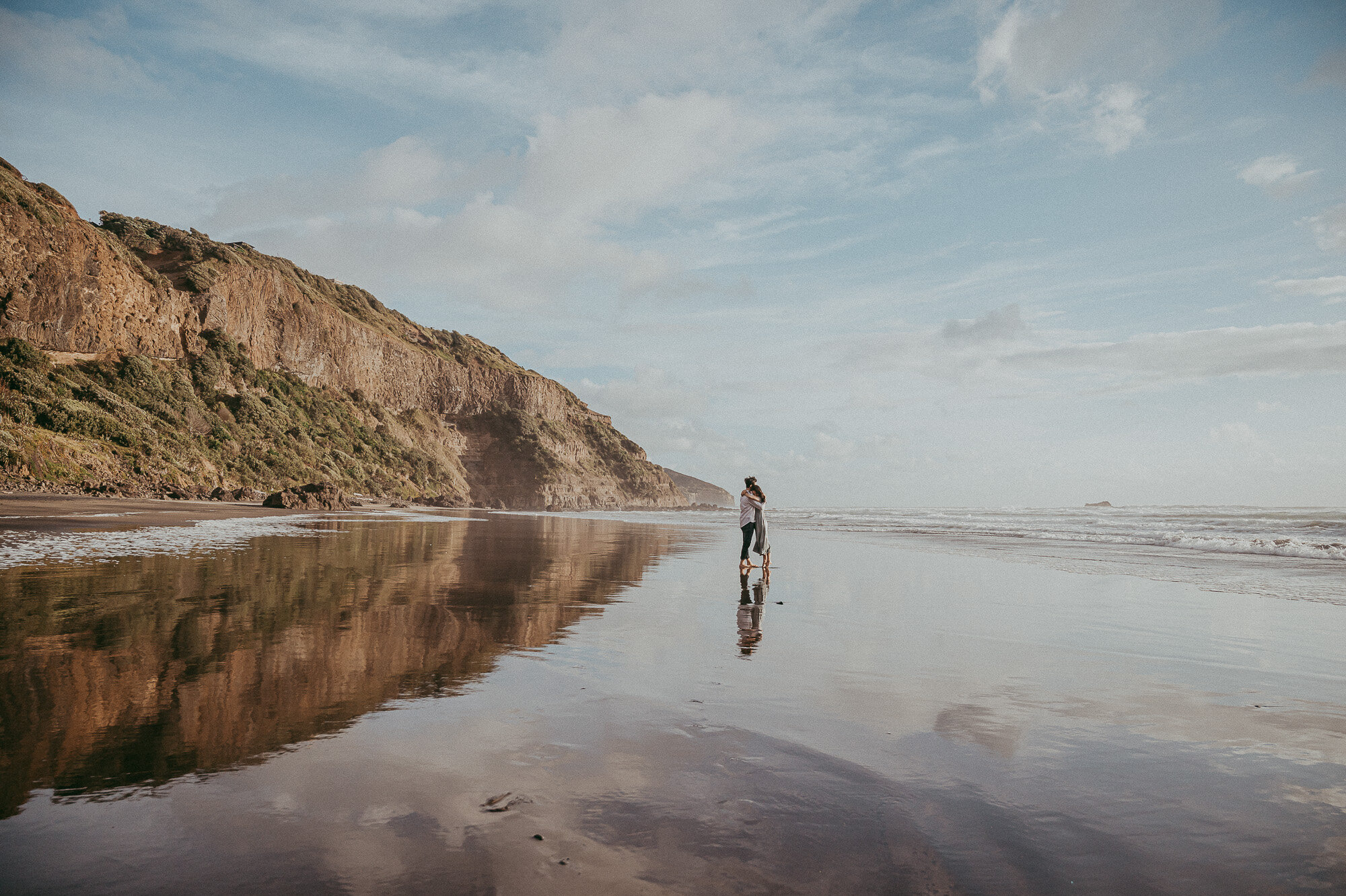 Auckland pre-wedding session sneak peek - Muriwai Beach {engagement photographer}