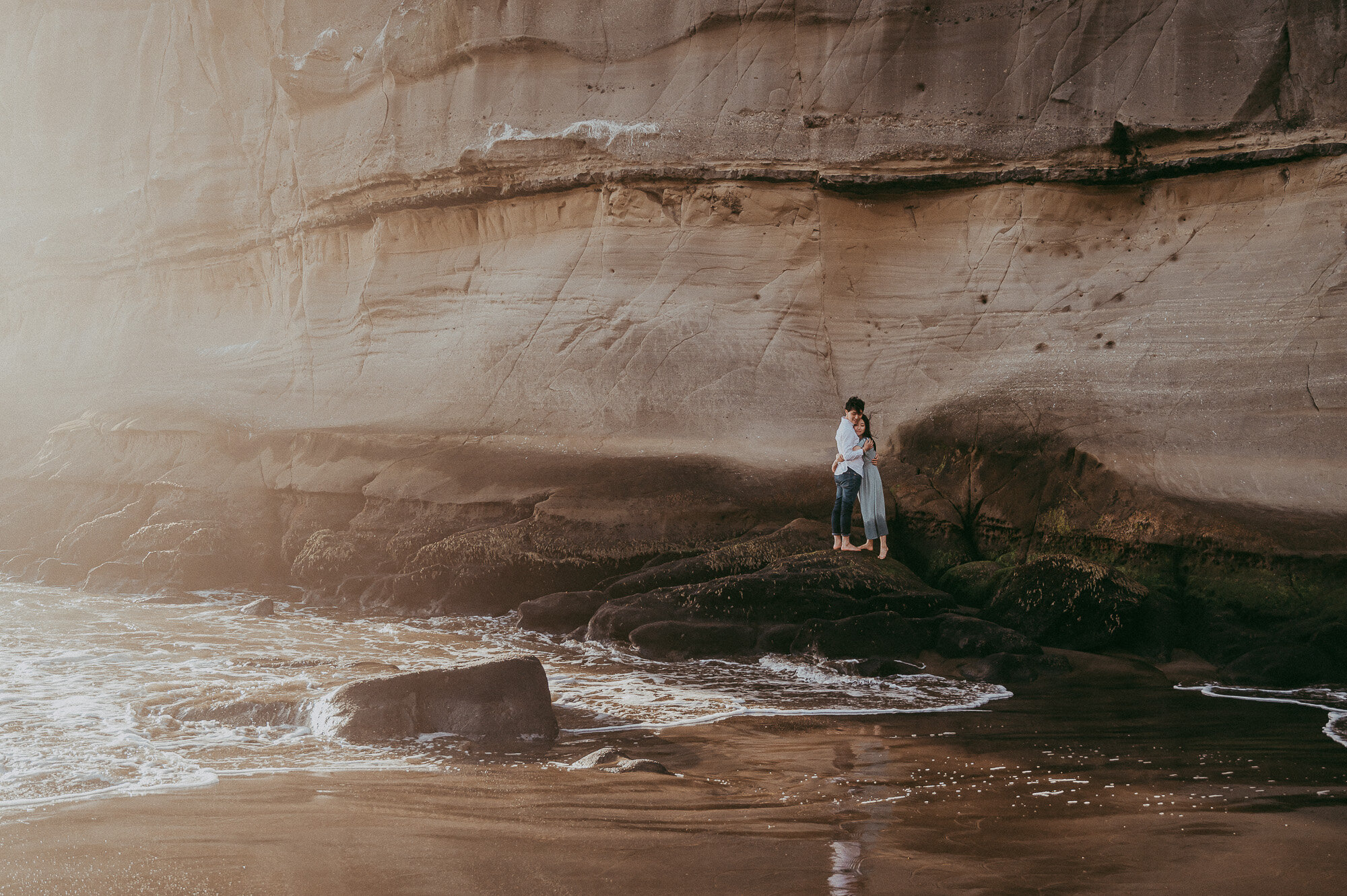 Auckland pre-wedding session sneak peek - Muriwai Beach {engagement photographer}