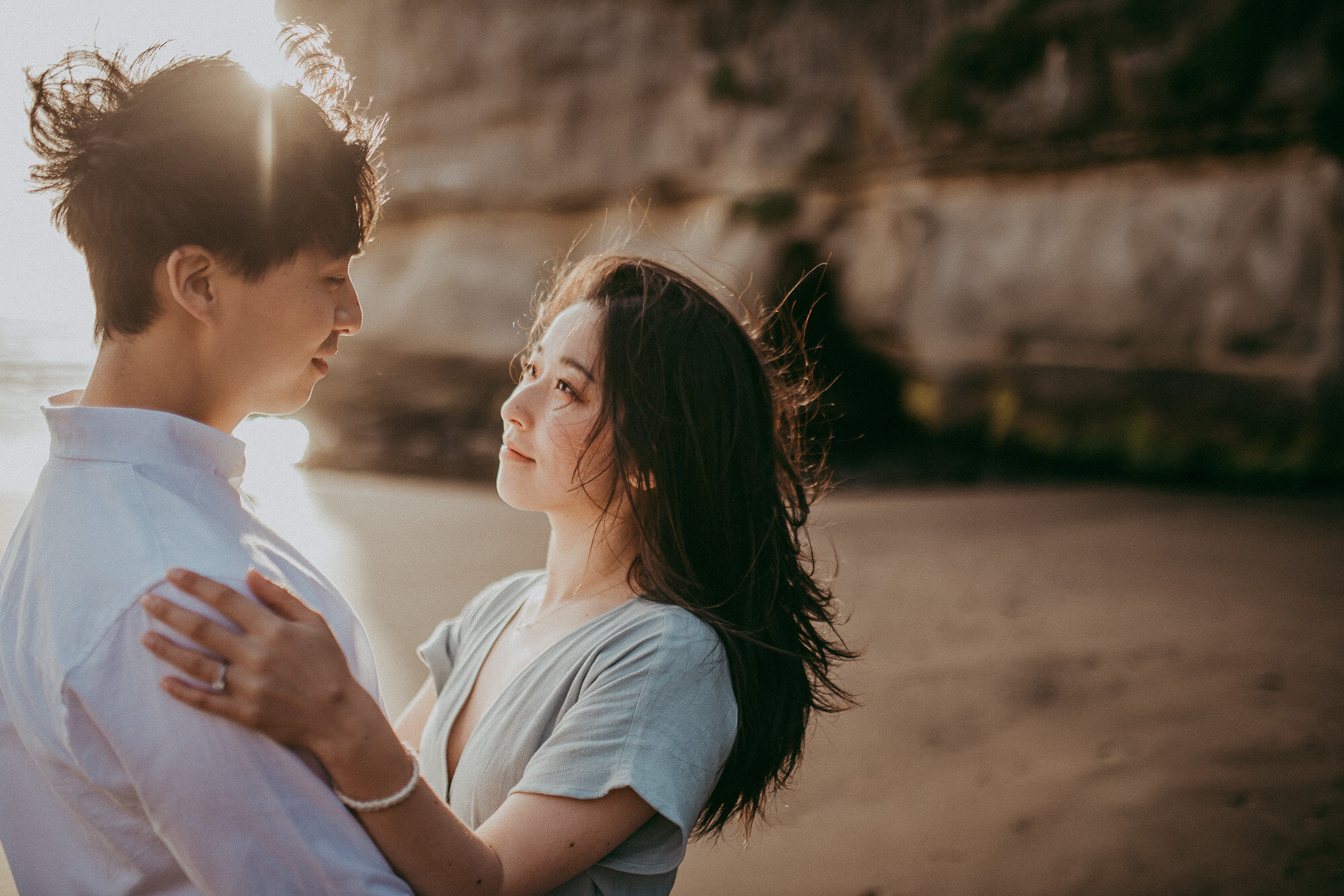 Auckland pre-wedding session sneak peek - Muriwai Beach {engagement photographer}