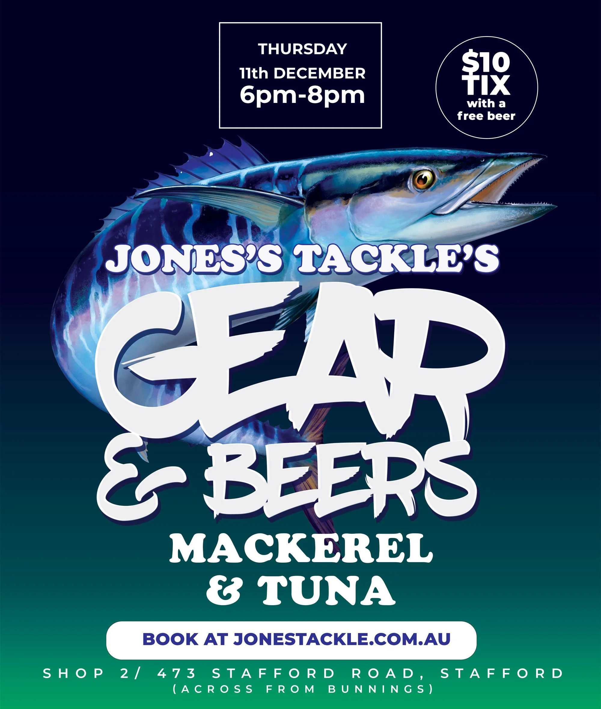 Gear & Beers “Mackerel & Tuna” Thursday 11th December