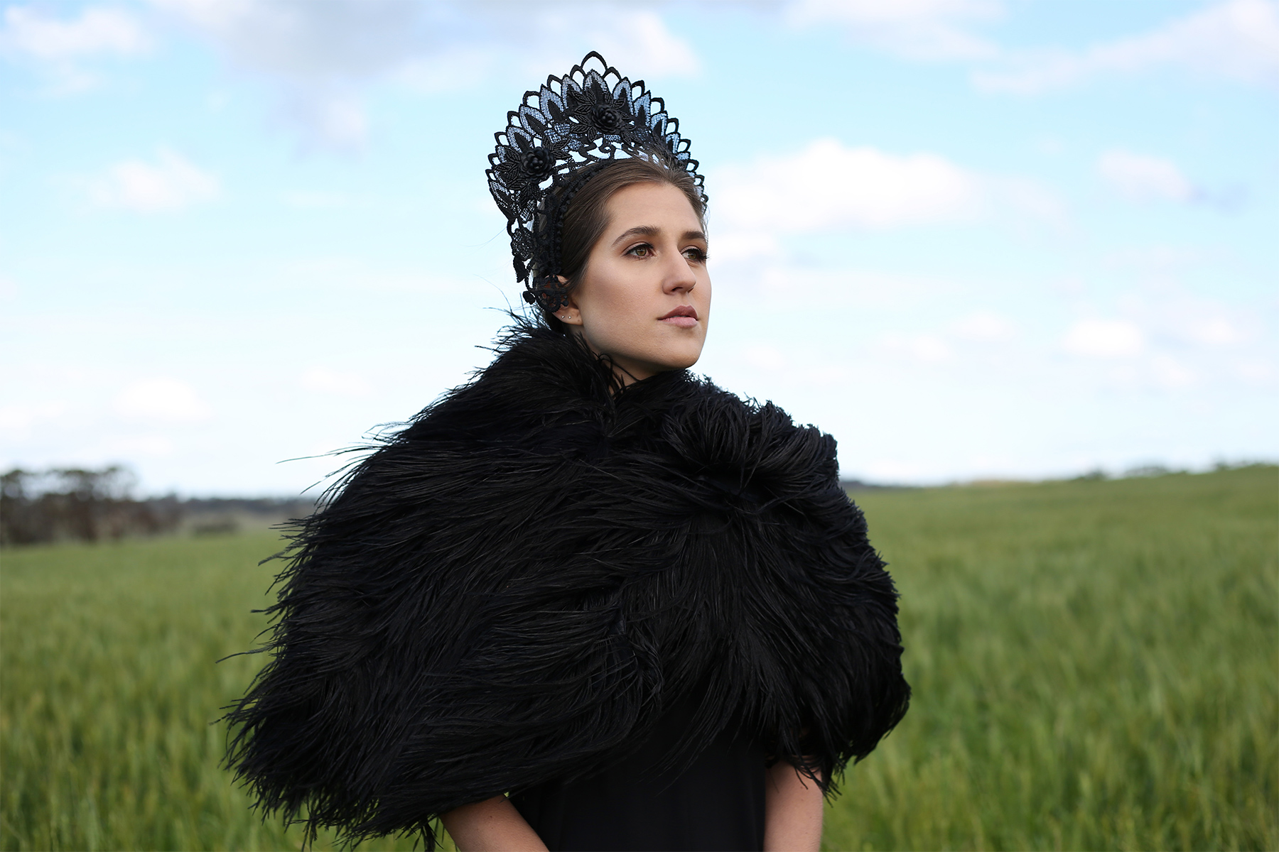 Feather cape by Rosemaree White