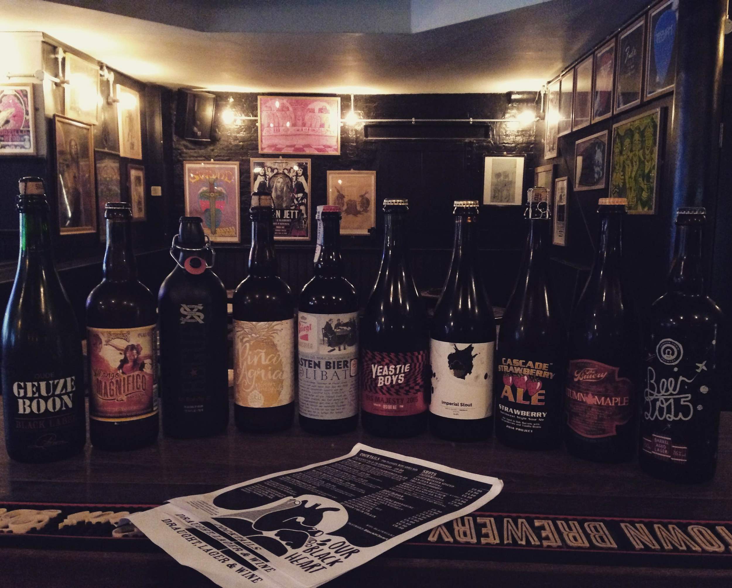 🍺Oude Geuze Black Label by Boon is a gueuze 🍺Mango Magnifico by Founders is a mango ale with a hint of habanero 🍺XS Dead Guy Ale by Rogue 🍺Piña Agria by Odell is a pineapple sour beer 🍺Zolibat by Stiegl is a German beer 🍺His Majesty by Yeastie Boys is a red oat ale 🍺Hibernate by Cloudwater Brewery is an imperial stout 🍺Strawberry Ale by Cascade is a strawberry sour ale 🍺Autumn Maple by The Bruery is a Belgian style brown ale 🍺Beer 2015! by Camden Town Brewery is a barrel aged lager