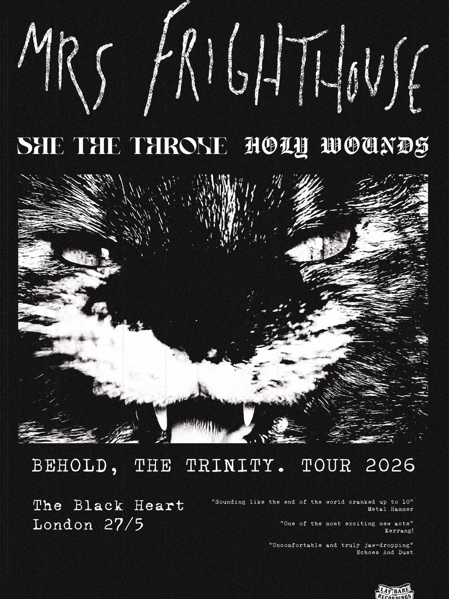 🌞 ONE FOR SPRING, ONE FOR SUMMER 🌞 
Loadsa sick stuff in the bank to announce, so today we&rsquo;re slamming a double out in to the ethersphere 

27th May sees a triple bill of experimental and ethereal noise worship as @mrsfrighthouse @shethethr0n