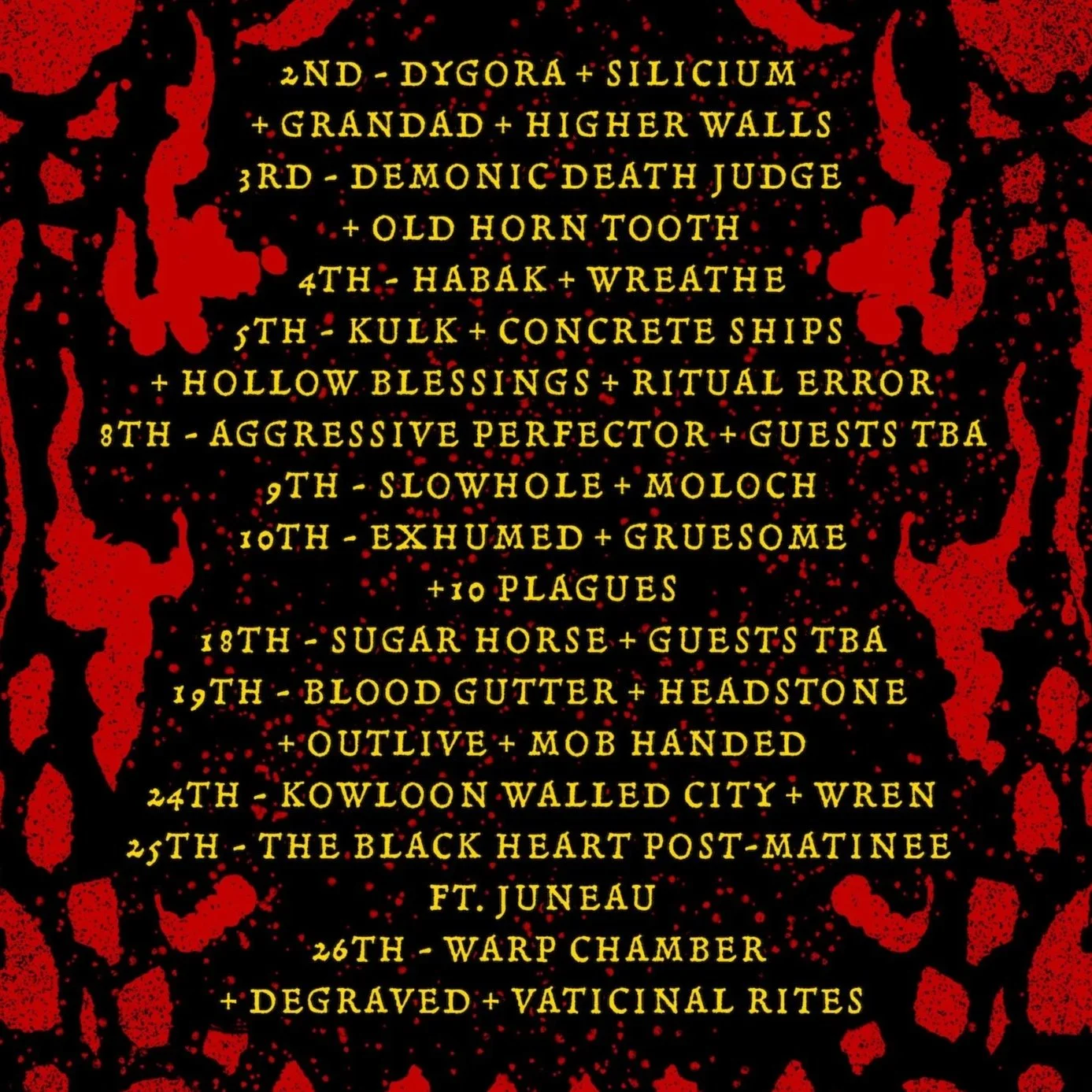 THE APRIL APOCALYPSE - A MONTH OF HEAVY SHOWS