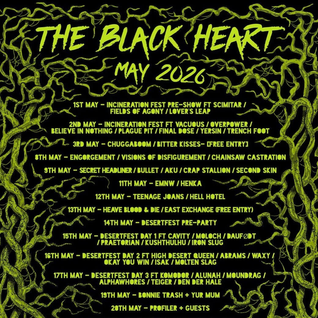BLOODY BELTANE - gives us the first of our May offerings - with tangulations by the ever on point @doompuppytattoo 

TONIGHT - @scimitarium666 / Fields Of Agony / @lovers.leap_ - @incinerationfestival pre-party courtesy of @cryptofthewizard 

TOMORRO