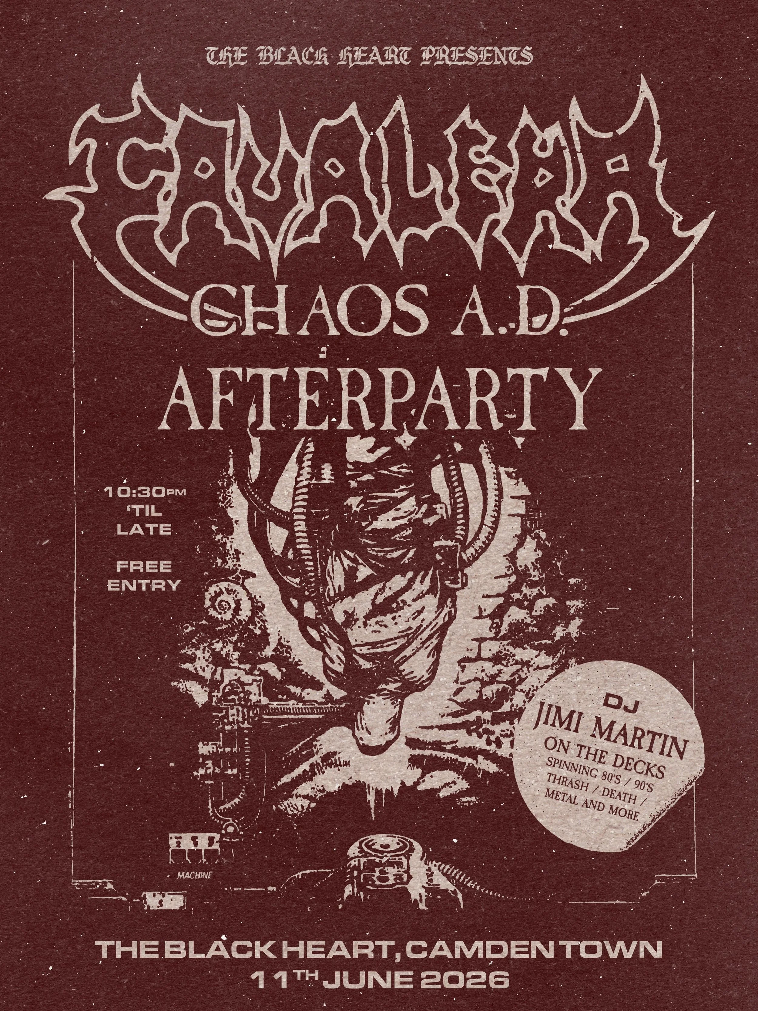 THIS THURSDAY - we&rsquo;re going &lsquo;til late, post-CAVALERA with the main man J Martin ( @angelwitchofficial / @teethofthesea ) on the decks shredding out all the speed cuts of the 80&rsquo;s / 90&rsquo;s &hellip; thrash, death, crust, metalpunk