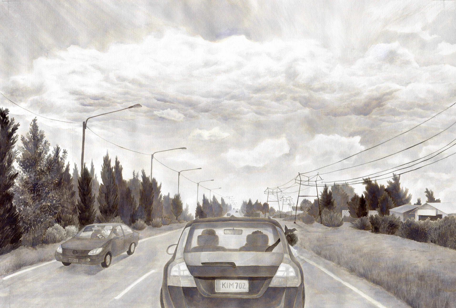 Way to grandmother's house / ink on paper / 650*460 / 2016