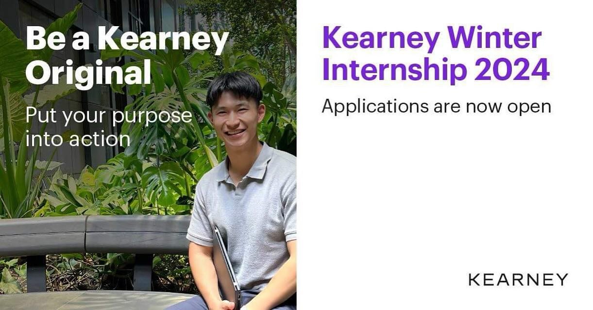 #Kearney ANZ is excited to announce that the applications for our 2024 Winter Internship are now open! This internship offers the opportunity to spend five weeks with our firm, gaining hands-on experience in the world of management consulting.

We we